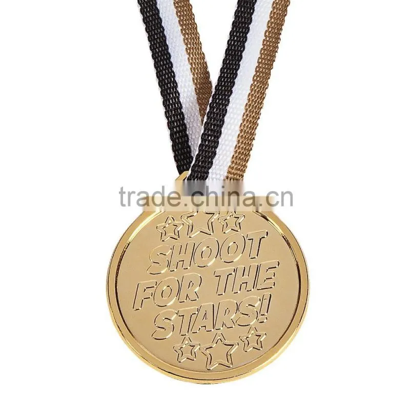 Custom Shaped Cheap Promotional Sport Souvenirs Plastic Gold Easter Egg Hunt Award Medals with Colorful Nylon Breakaway Ribbon