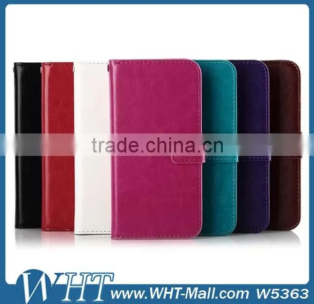 Custom Leather Flip Wallet Case Cover for HTC One M8 mini, for HTC One M8 mini Case WHTS007
