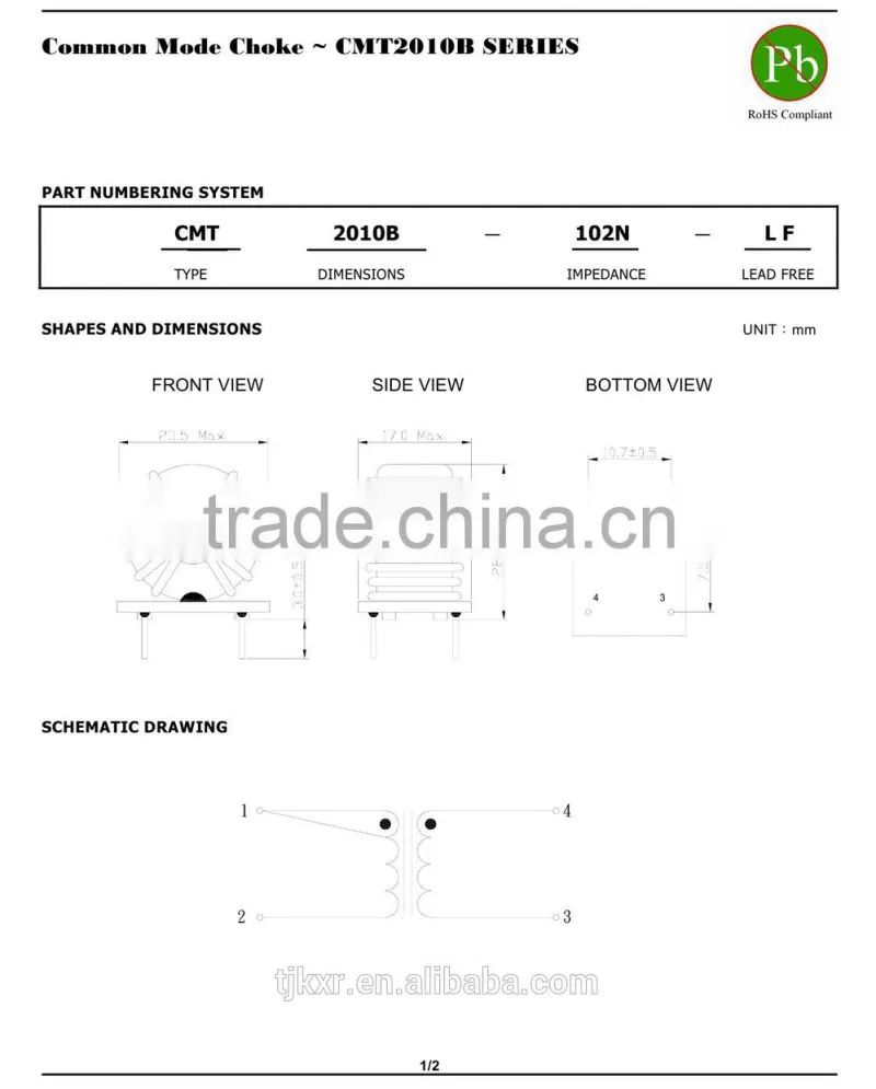 CE, ROHS approved common mode choke