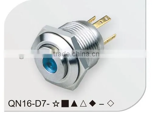 Dot illuminated 16mm push button switch