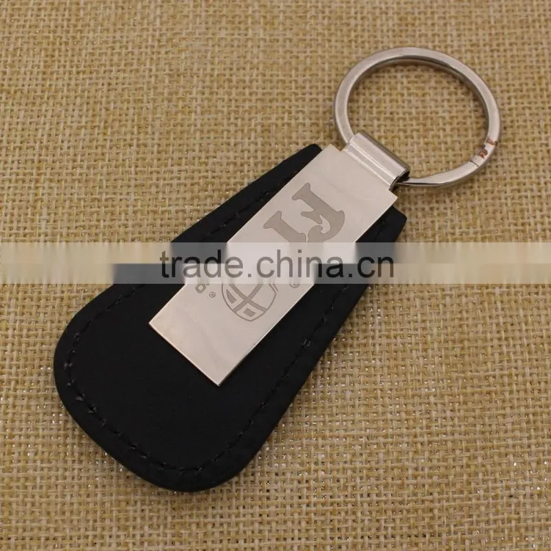 Good quality pu leather keychain/ easy car keychain with business logo custom