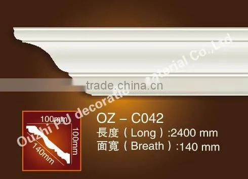Crown Molding Pu Plain Cornice/PU Mouldings/PU Cornices Moulding Products