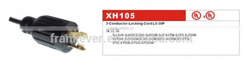 Amercia NEMA L5-30P UL power cord