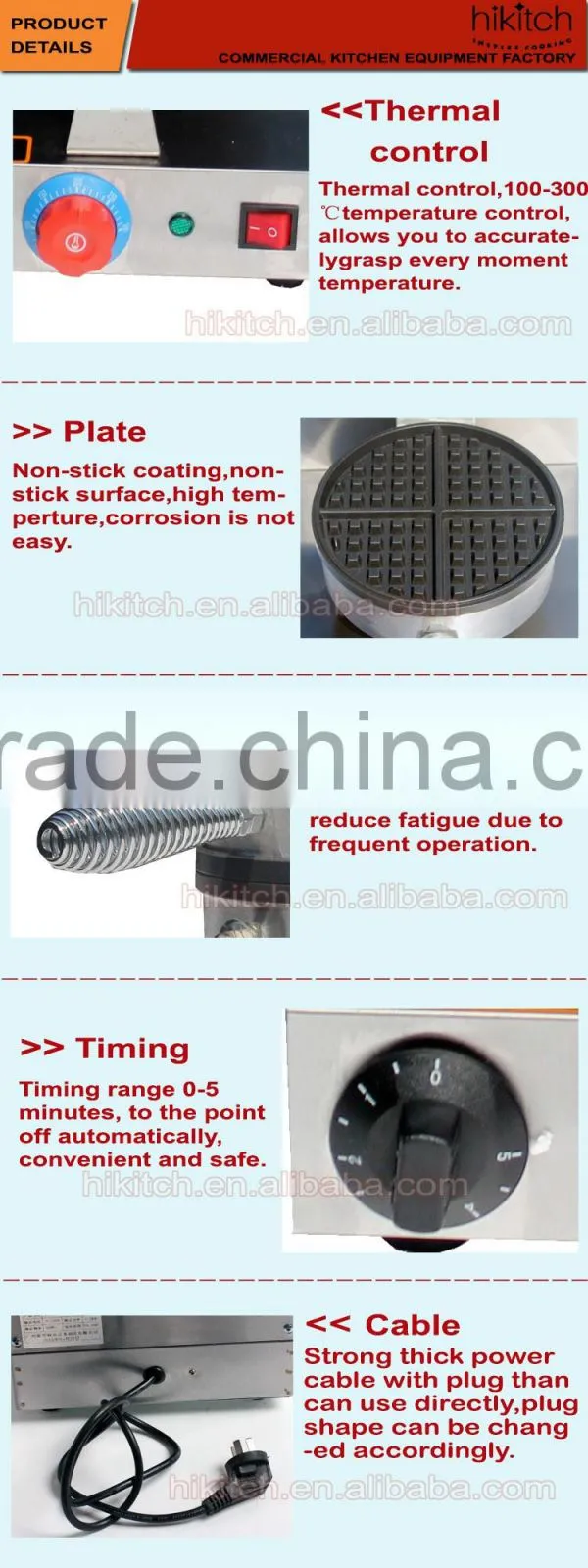 Professional Countertop electric stainless steel waffle baker