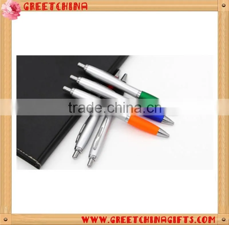 Fancy plastic press clip ballpoint pen
