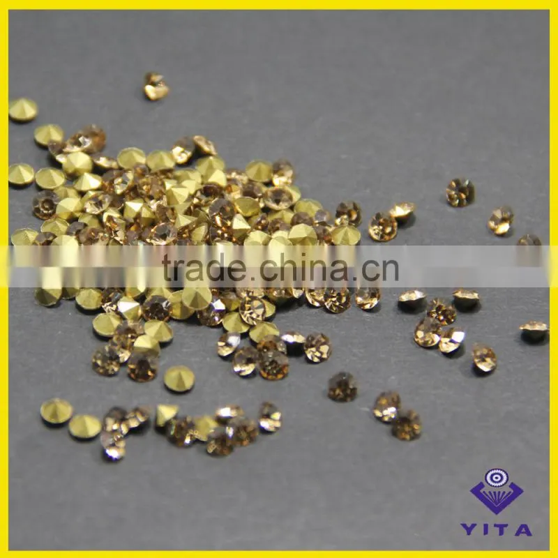 China wholesale SS12 white glass stone point back chaton