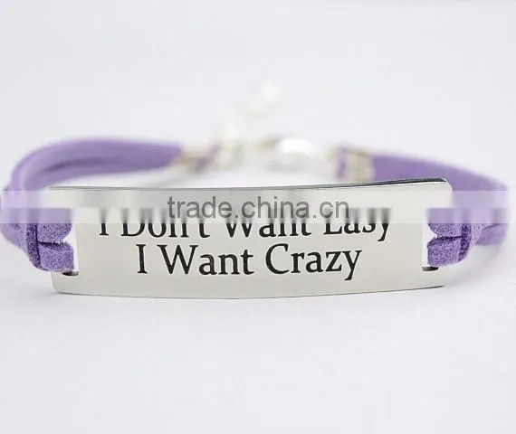 OEM factory I want crazy Inspirational Charm Bracelet Stainless Steel
