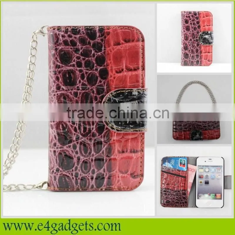 2014 New products colorful Crocodile PU handbag phone case for iphone 5S,for Apple iphone 5S handbag case China manufacturer