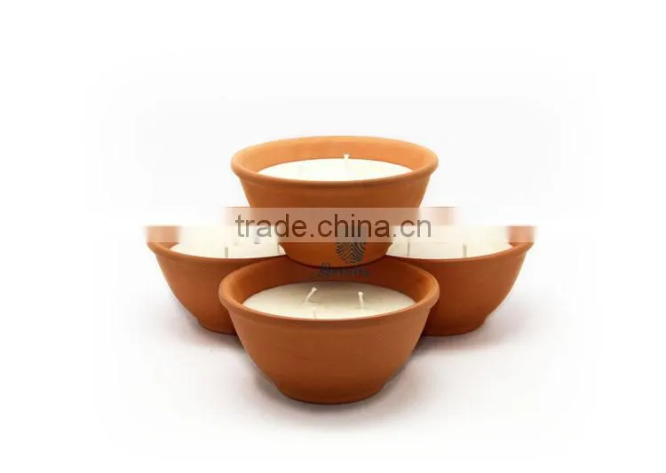 Good quality ceramic bowl natural soy candle with 3 wicks