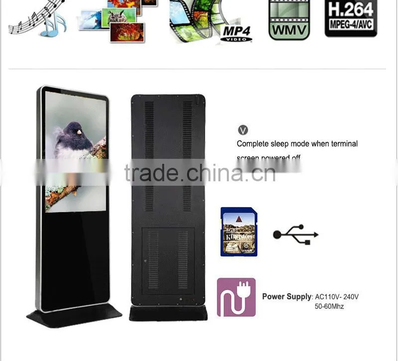 55 Inch High Brightness LED HD Digital Signage Ad player