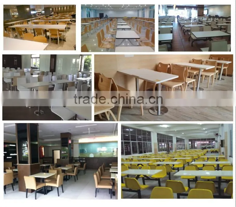 Sanlang cheap restaurant tables chairs with chrome legs