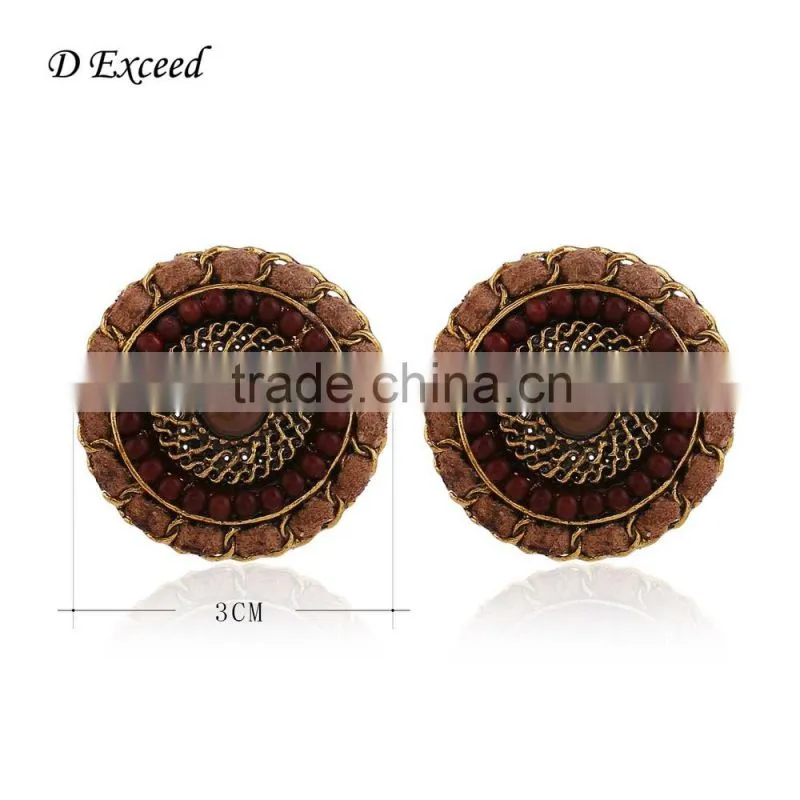 Wholesale Jewelry New Designs Ladies/Women's Ethnic Bohemian Resin Earrings Cotton Braided Dangle Earrings