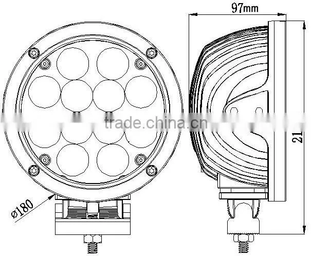 Factory wholesale 12V 7'' 60w work led lights for truck