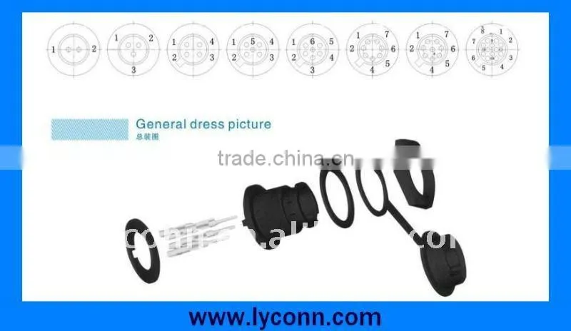 Injected Molding Cable 3Pin 4Pin 5pin 6pin 7pin 8pin Waterproof connector