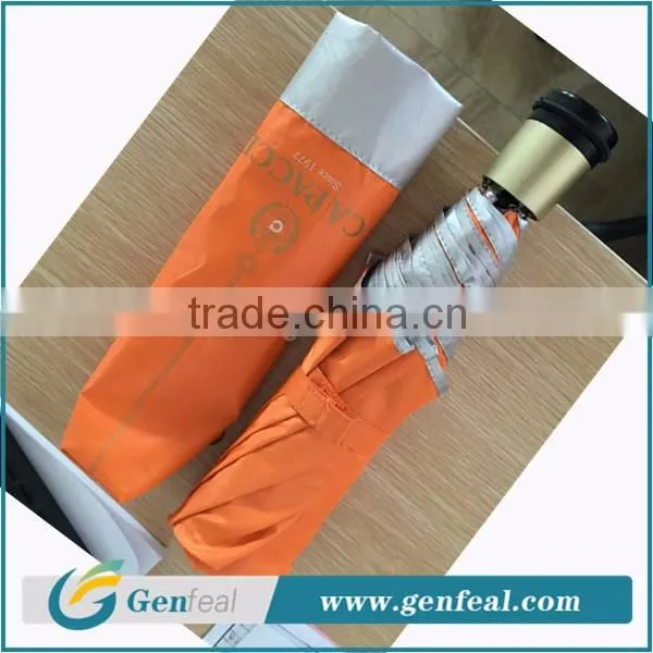 good quality 190T pongee promotion three fold umbrellas for brand logo printing