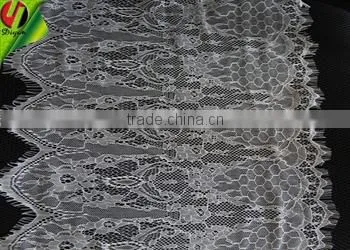 2015 New Design Fabric Nylon White Eyelash Lace