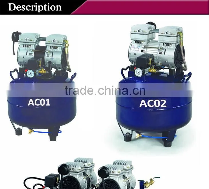 220v or 110v one to one silence dental oil-free air compressor