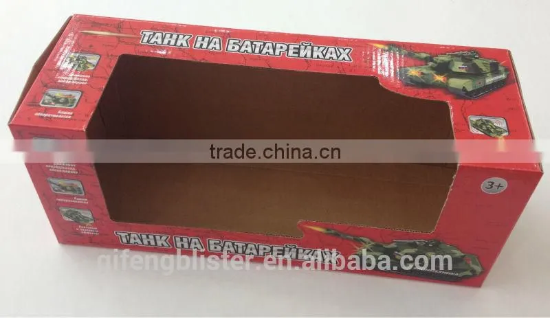 Corrugated CMYK Cardboard Boxes with PVC/PET window for toys/metal/electronic