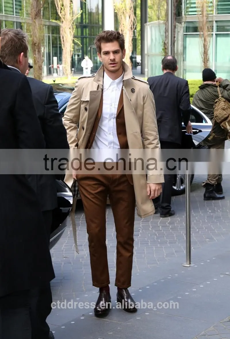 2014 design 100% wool mens double breast coat