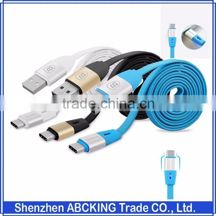 Baseus Original Auto-disconnect Type C Data Cable 2.1A USB Cable Intelligent Control Chip Charging LED Type C Phone Cable Line