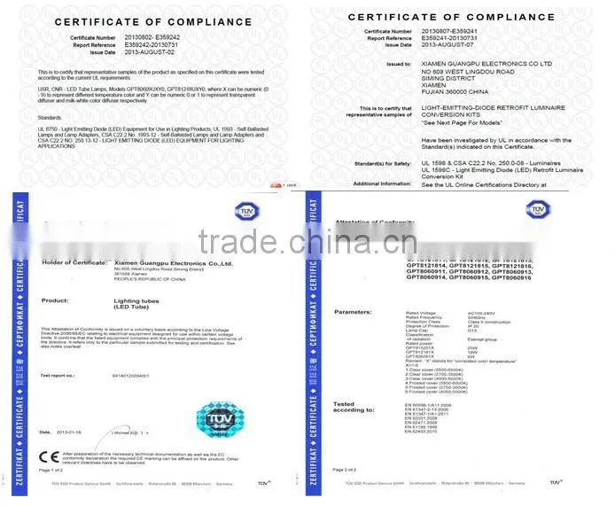 2014 1.2m T8 18W LED tube light, CE/Rohs approval