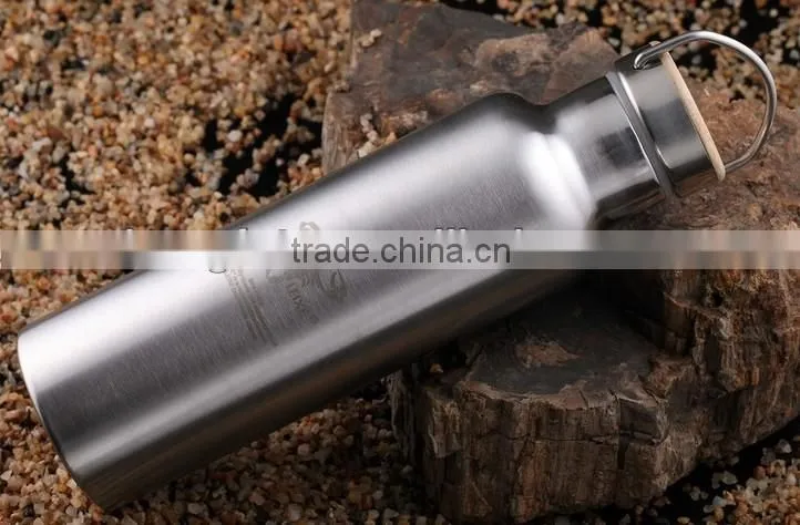 hot extra large capacity vacuum water bottle 34OZ with bamboo cover
