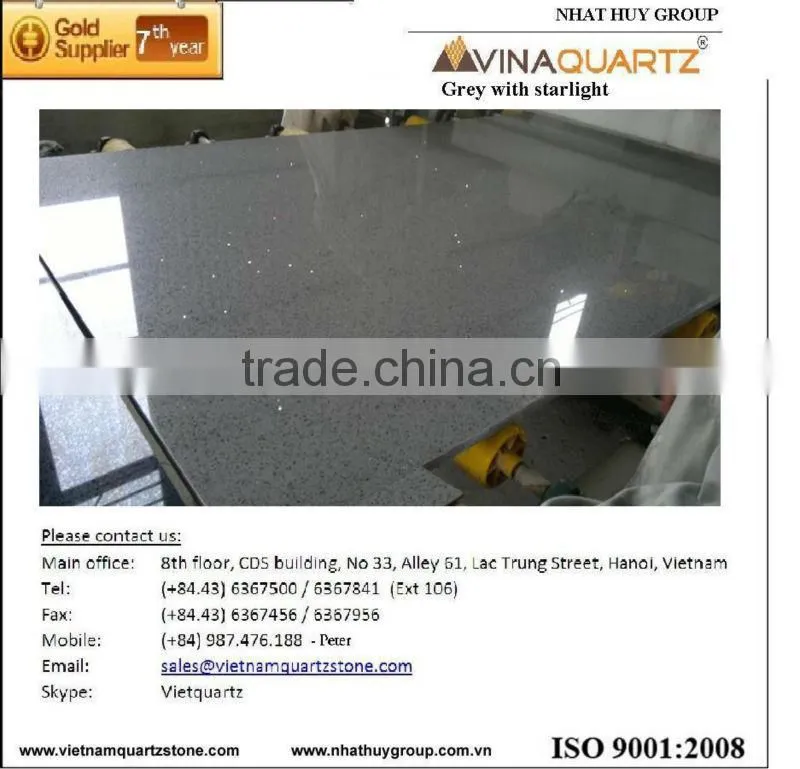 Black Galaxy Starlight Artificial Quartz Surface