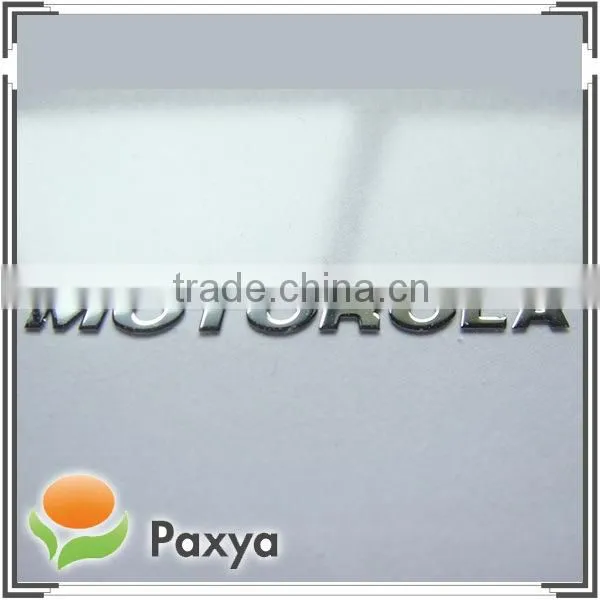 Home appliance custom thin metal nickel nameplate sticker with 3M adhesive