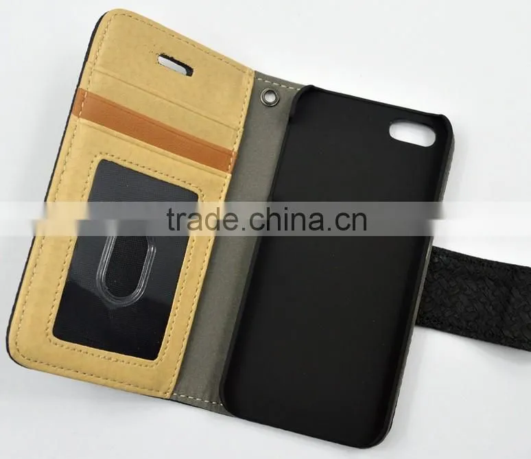 Mat Grain PU Leather Phone case for iphone 6 with Card Slots , Strap Holder and the Magnet Cover
