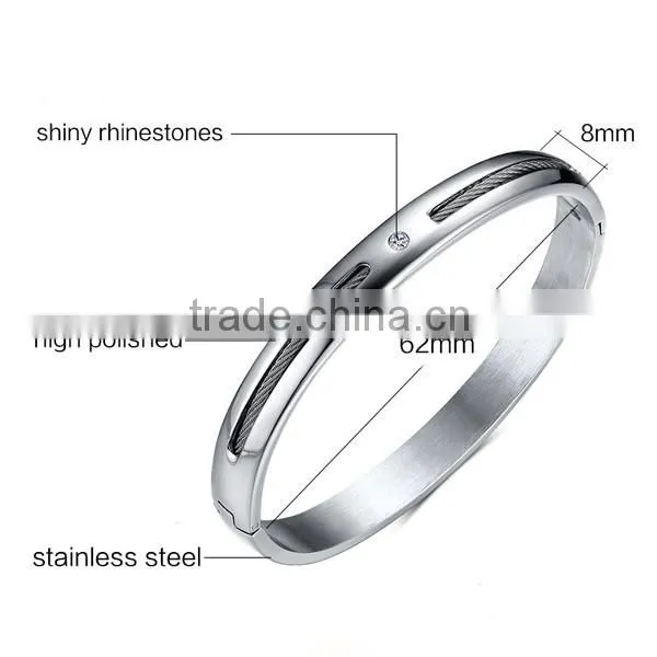Wholesale Fashion Lady Rhinestone WIA Stainless Steel Bracelet