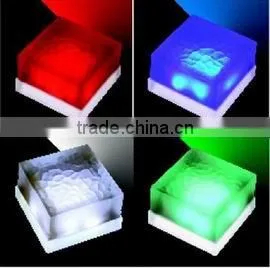 2016 promotion IP67 100*100 DC24V led RGB color changing glass brick with led