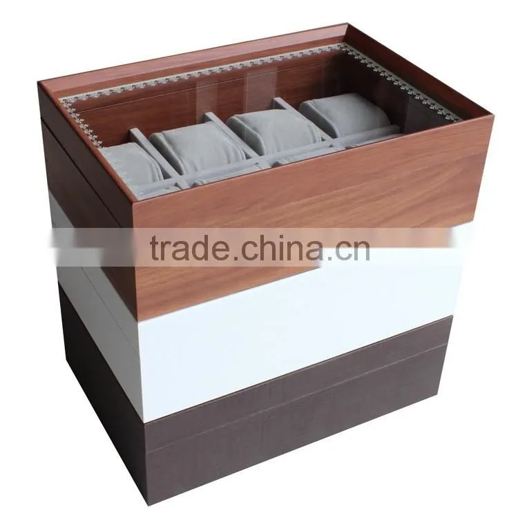 New brown watch wodoen box for 4 watches packing