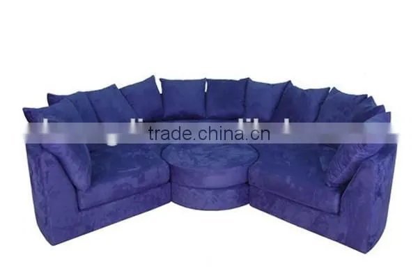 Custom made circular sofa design modern purple fabric sectional sofa