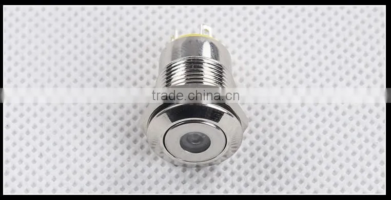12MM LED Indicator flat metal push button switch for Electronic Products