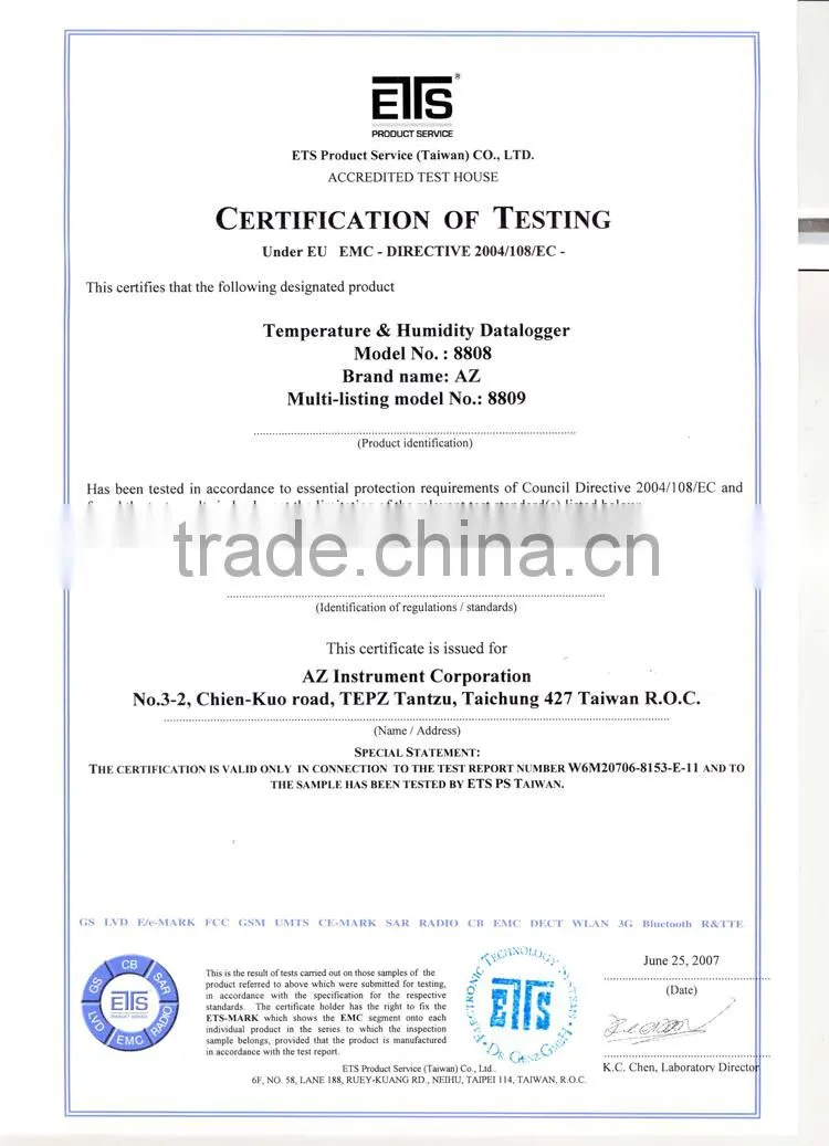 Wall Moutable USB Interface High Precision Temperature and Humidity Data logger AZ 8808 Thermometer hygrometer logger with Alarm