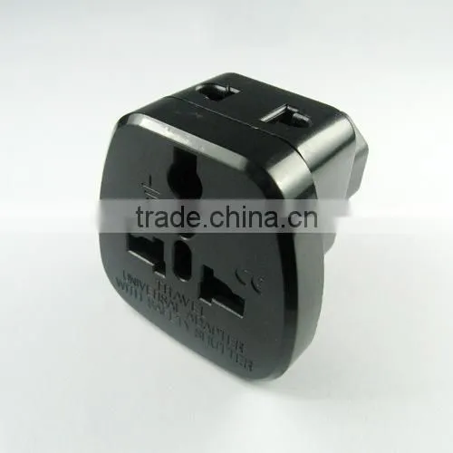 New products 2016 Double sockets, Universal to IEC C14 converter plug adapter with safety shutter