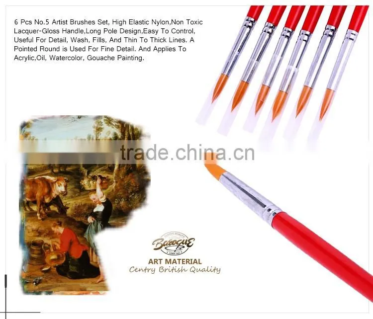 Hot Sale Paintbrush Mini Sable Hair Travel Artist Paint Brush Set Red Handle drawing Brush Round Artist For Acrylic oil Painting