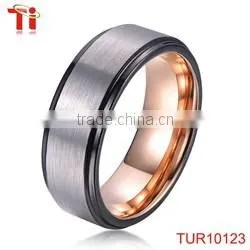 Purple plating tungsten engament wedding ring for men domed