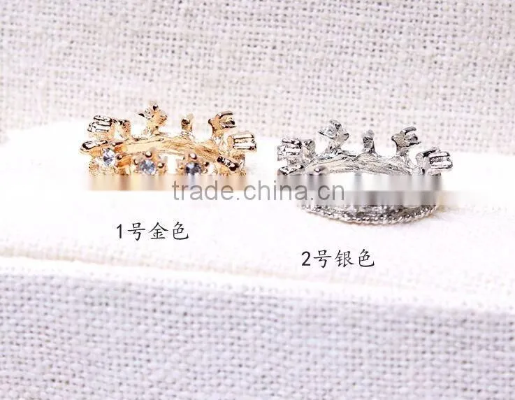 Korea fashionable crystal small Crown diamante rings