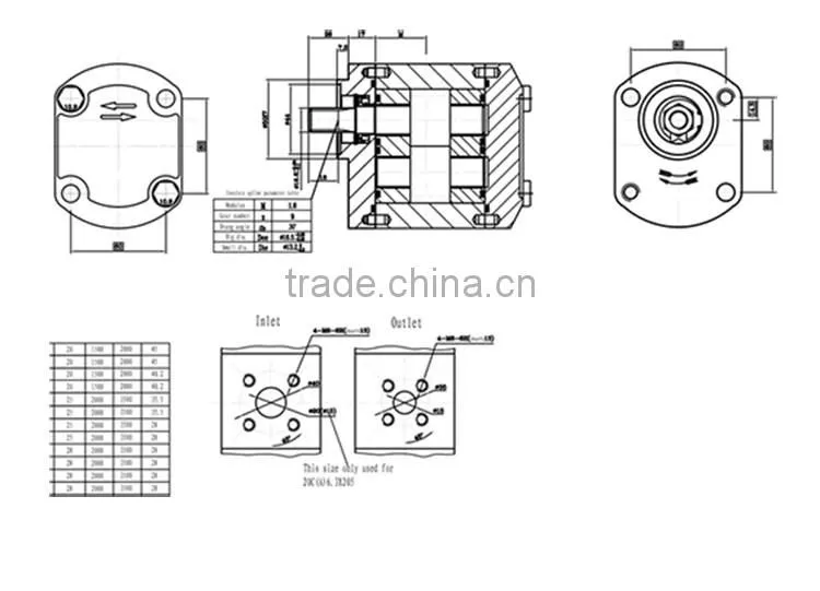 X205 serie gear pump for Deuttz agrocompact tractor