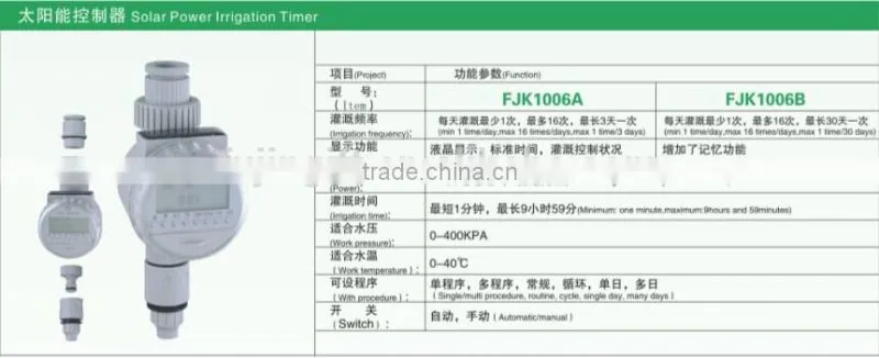 Plant Watering Timer/Solar Power Operated Automatic Irrigation Timer Of Hot New Products For 2015 Made In China