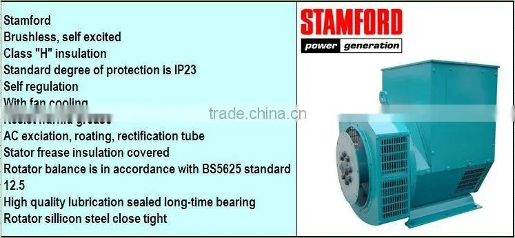 Chinese Best Quality Generator, Diesel Engine with Stamford Original Alternator