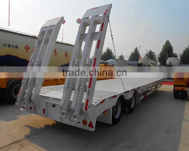 Low price excavator truck trailer 3 axle low bed semi trailer