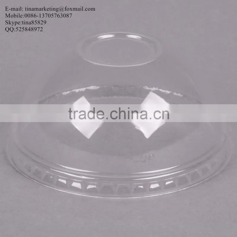 Custom Disposable PS Plastic Clear Dome Lid with Hole for Clod Drink Cup