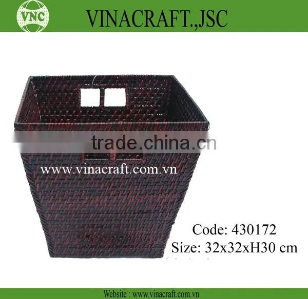 Natural bamboo waste basket