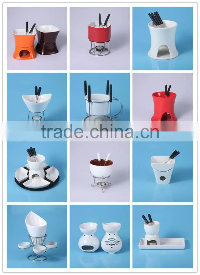 chaozhou fondue set ,mini fondue set,porcelain food warmer, ceramic cheese warmer