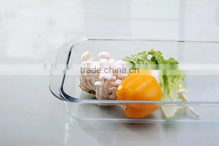 3.5L large transparent heat resistant microwave oven glass plate for baking