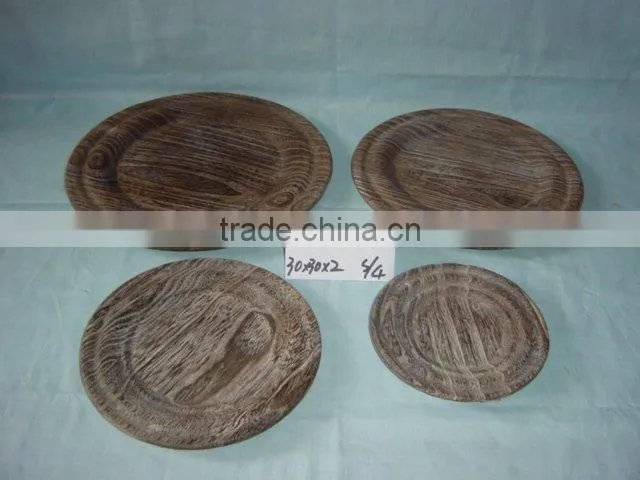 unfinished antique wood plates