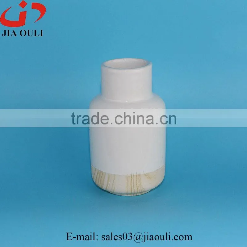 NEW design wood grain white ceramic vase