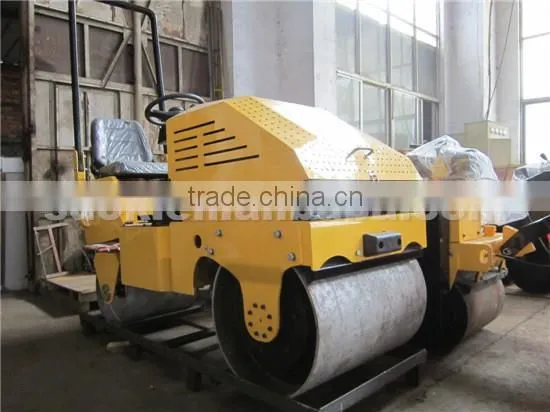 Plastic asphalt compactor vibratory roller,ride-on double drums vibratory roller with perkins engine with great price